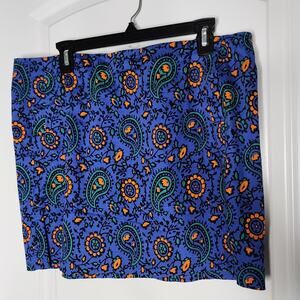 12 Stretch | J Crew | Preloved | Paisley Mini Skirt | Pockets Blue Orange Green